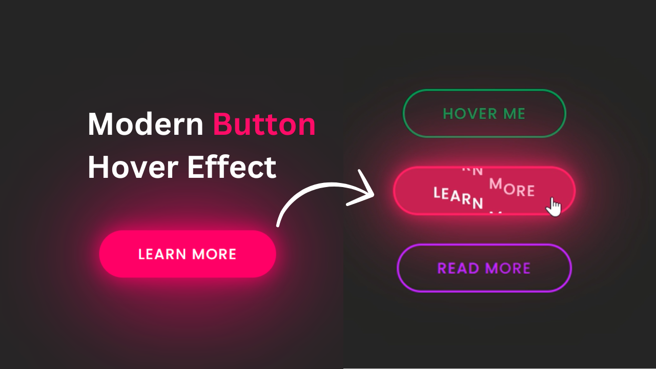 Modern Button Hover Effect using HTML, CSS and JavaScript Free Source Code