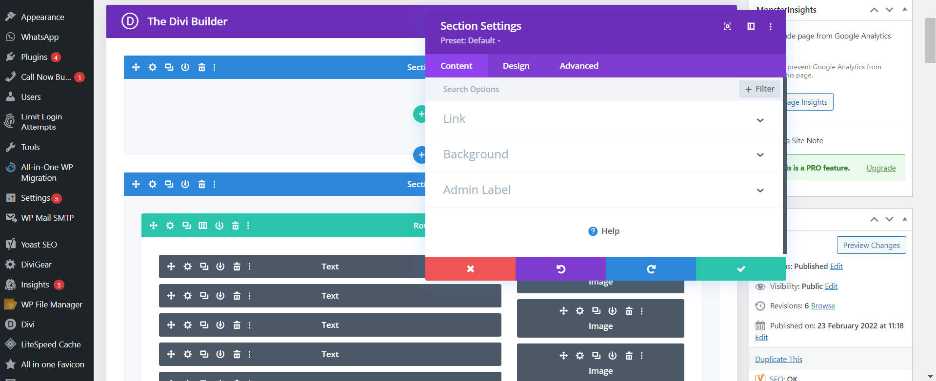 Divi Interface