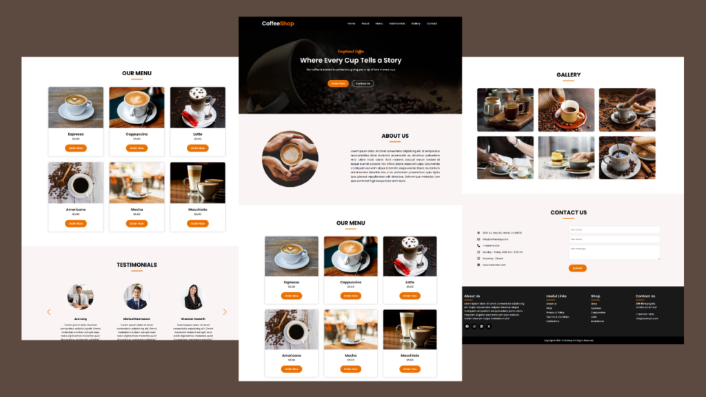 Create a Responsive Coffee Website Using HTML CSS and JavaScript