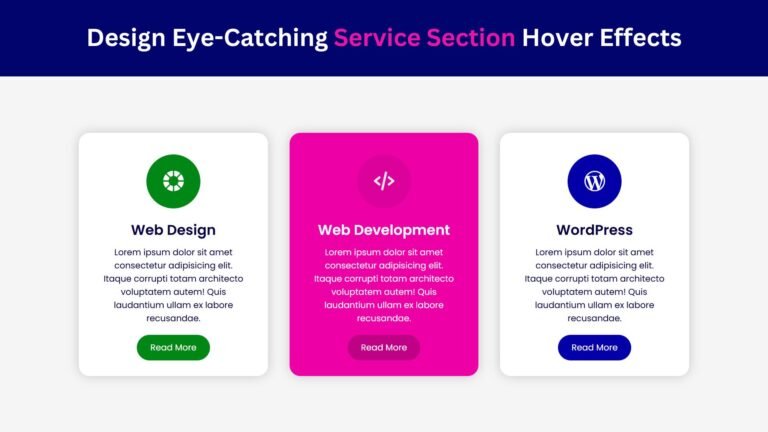 How to Design Awesome Service Section Hover Effects | 2026