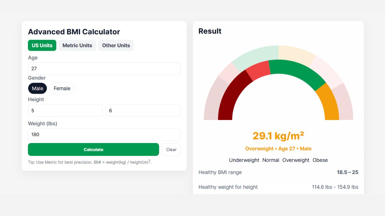 Advanced BMI Calculator