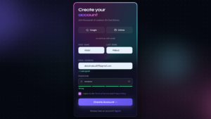 animated sign up form preview